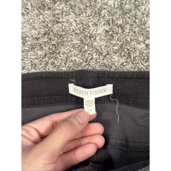 eileen fisher womens 14 corduroy skinny pant zipper pockets cargo utility brown - Picture 3 of 14